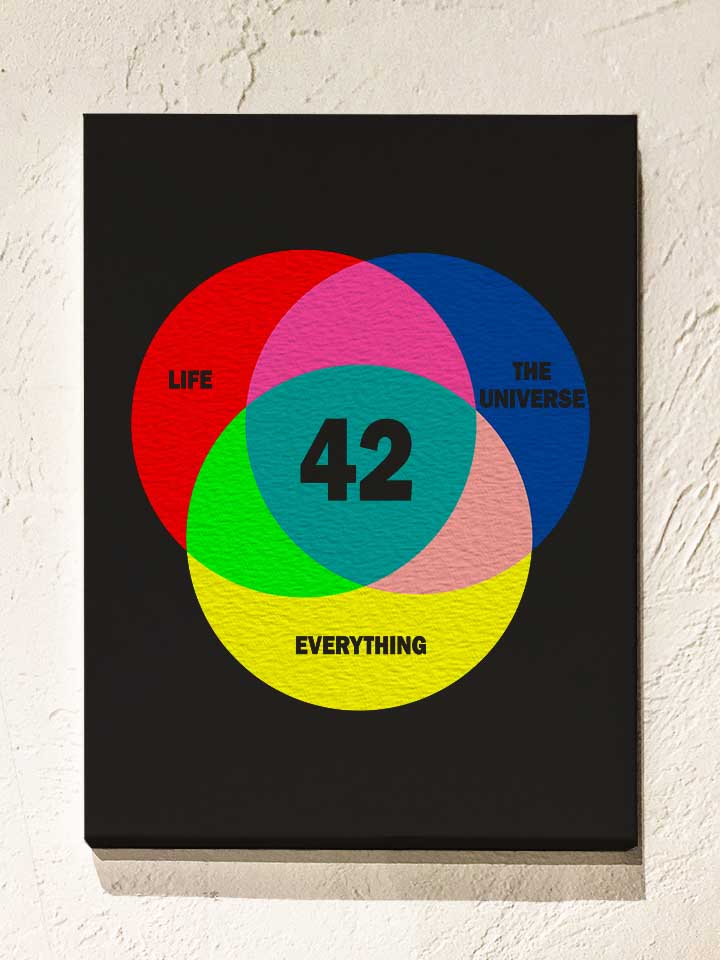 42-life-the-universe-everything-leinwand schwarz 1