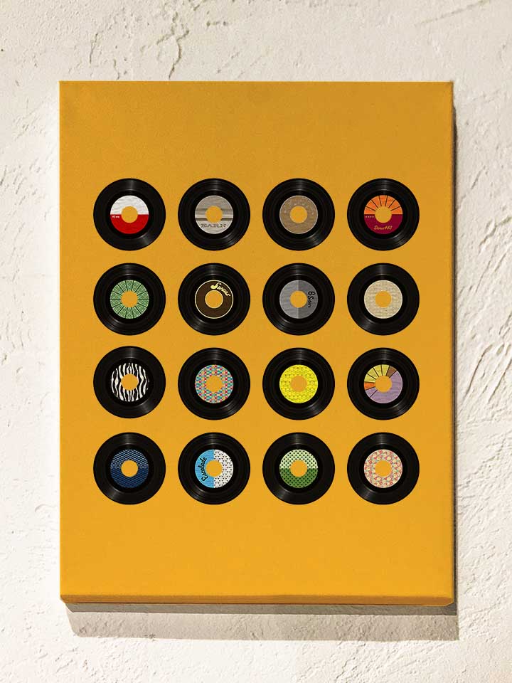 45-records-pop-art-leinwand gelb 1