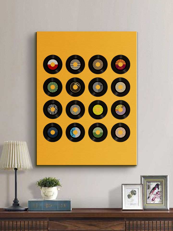 45-records-pop-art-leinwand gelb 2
