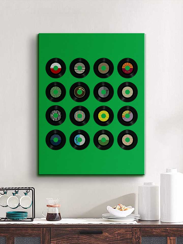 45-records-pop-art-leinwand gruen 2