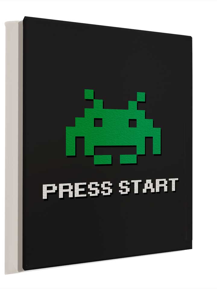 8-bit-alien-press-start-leinwand schwarz 4