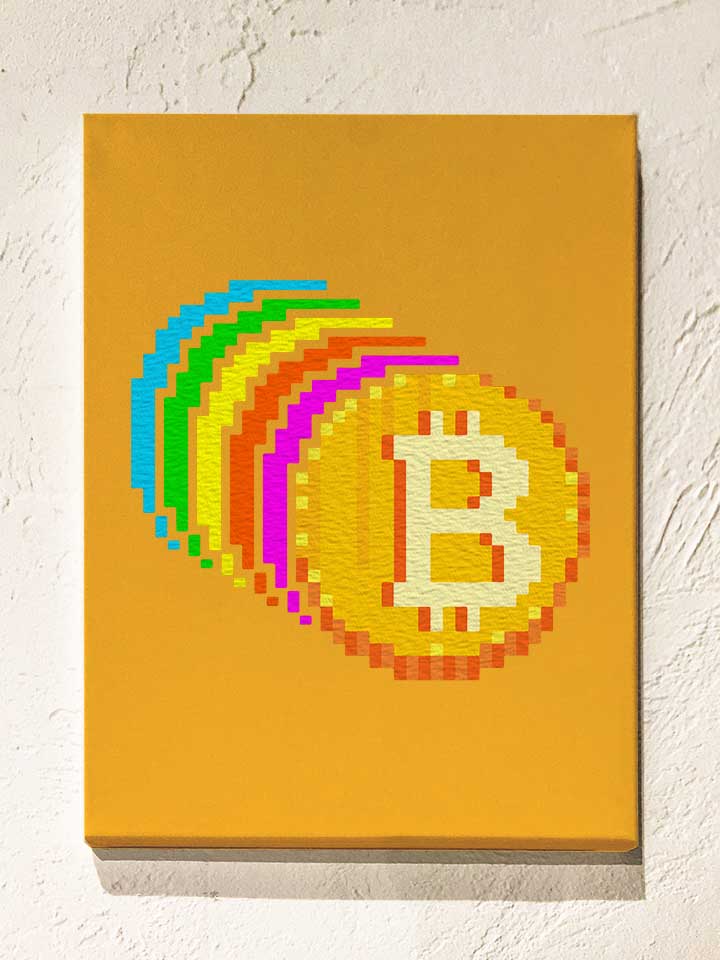 8-bit-bitcoin-rainbow-leinwand gelb 1