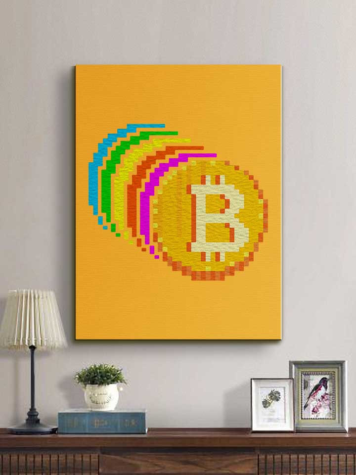 8-bit-bitcoin-rainbow-leinwand gelb 2