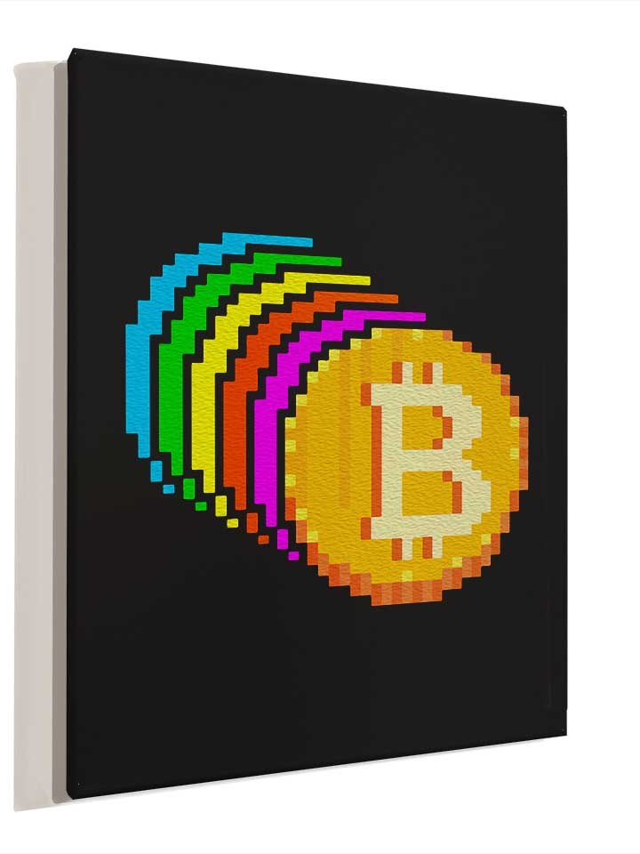 8-bit-bitcoin-rainbow-leinwand schwarz 4