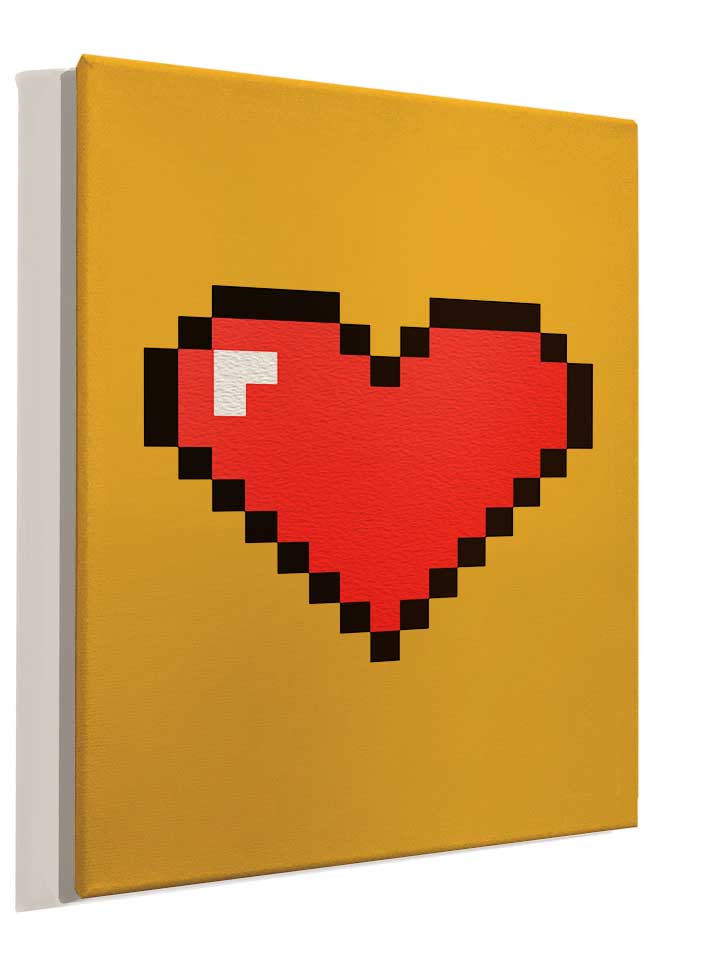 8-bit-heart-leinwand gelb 4