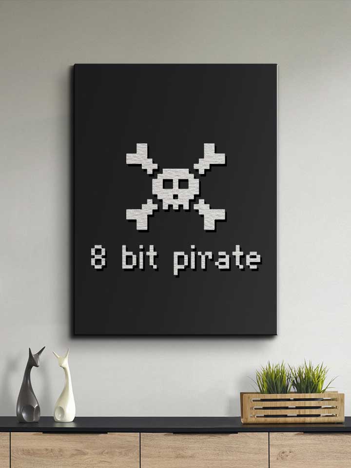 8-bit-pirate-leinwand schwarz 2