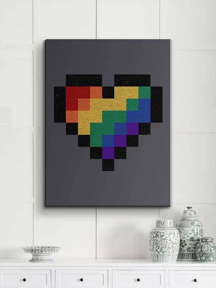 8-bit-rainbow-heart-leinwand dunkelgrau 2