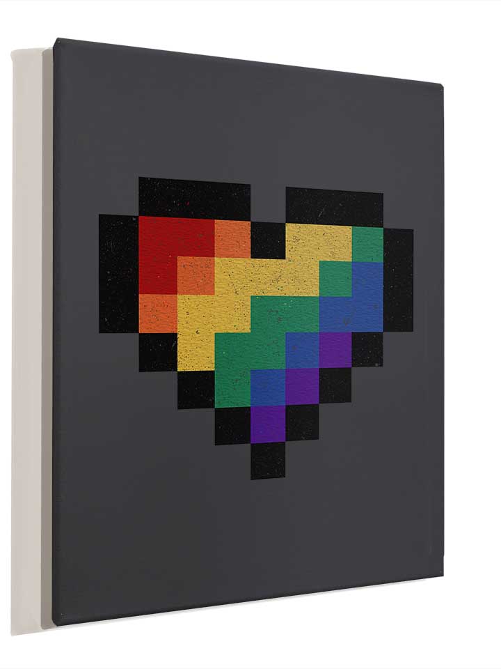 8-bit-rainbow-heart-leinwand dunkelgrau 4