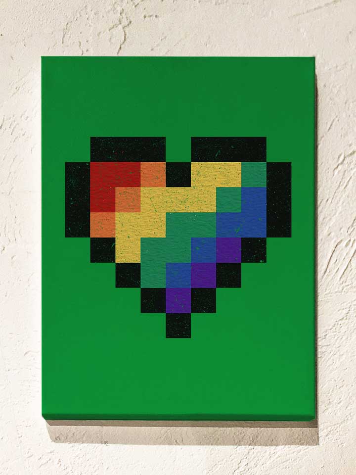 8-bit-rainbow-heart-leinwand gruen 1