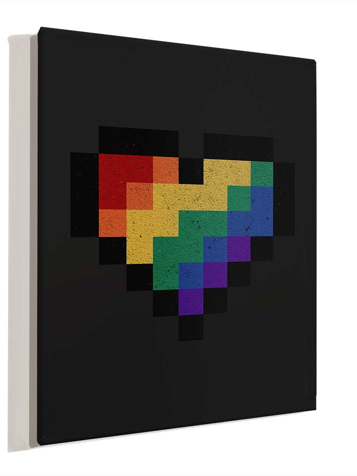 8-bit-rainbow-heart-leinwand schwarz 4