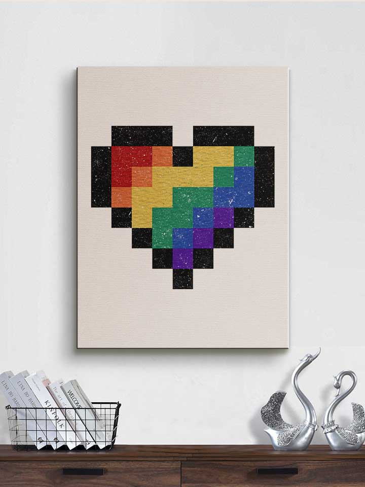 8-bit-rainbow-heart-leinwand weiss 2