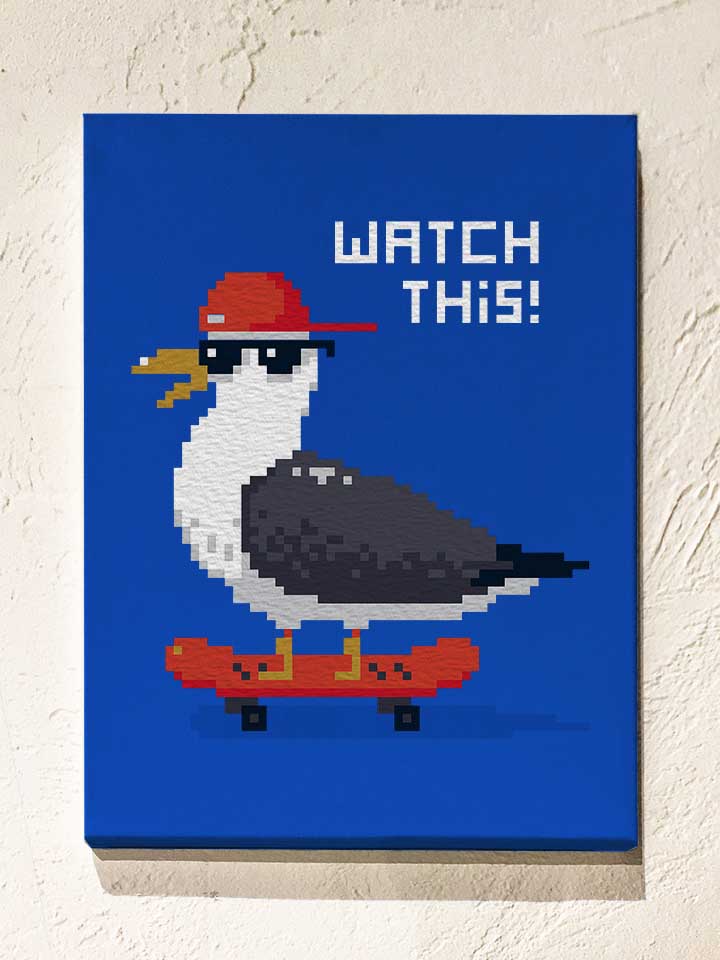 8-bit-skateboard-seagull-leinwand royal 1