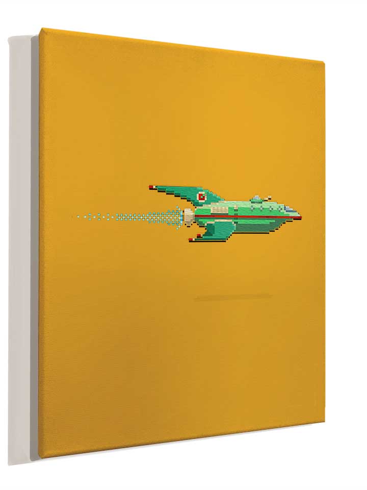 8-bit-spaceship-leinwand gelb 4