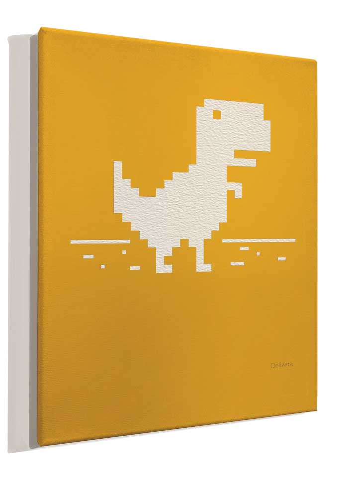 8-bit-t-rex-leinwand gelb 4