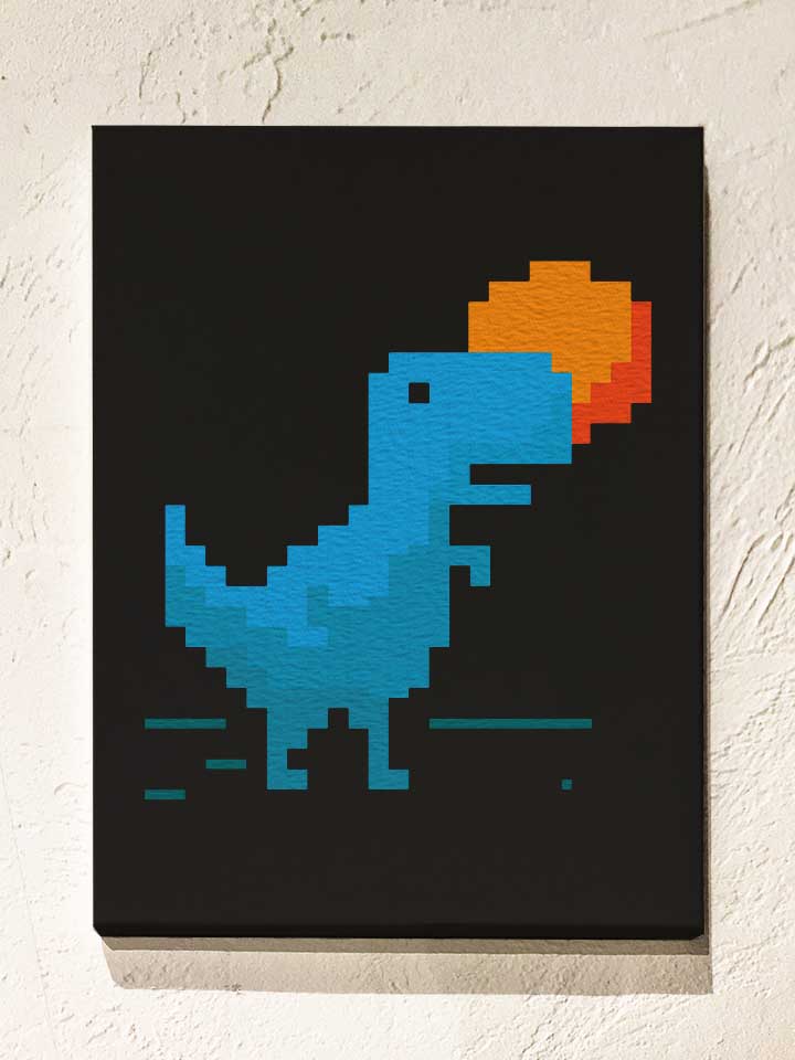 8-bitt-rex-and-sun-pixel-leinwand schwarz 1