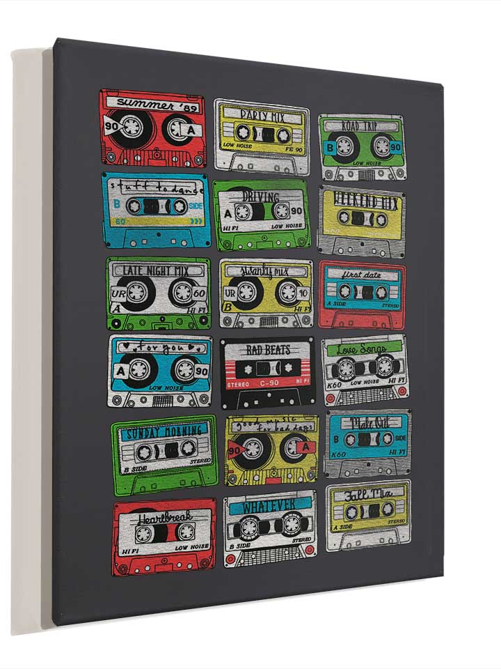 80s-playlist-cassettes-leinwand dunkelgrau 4