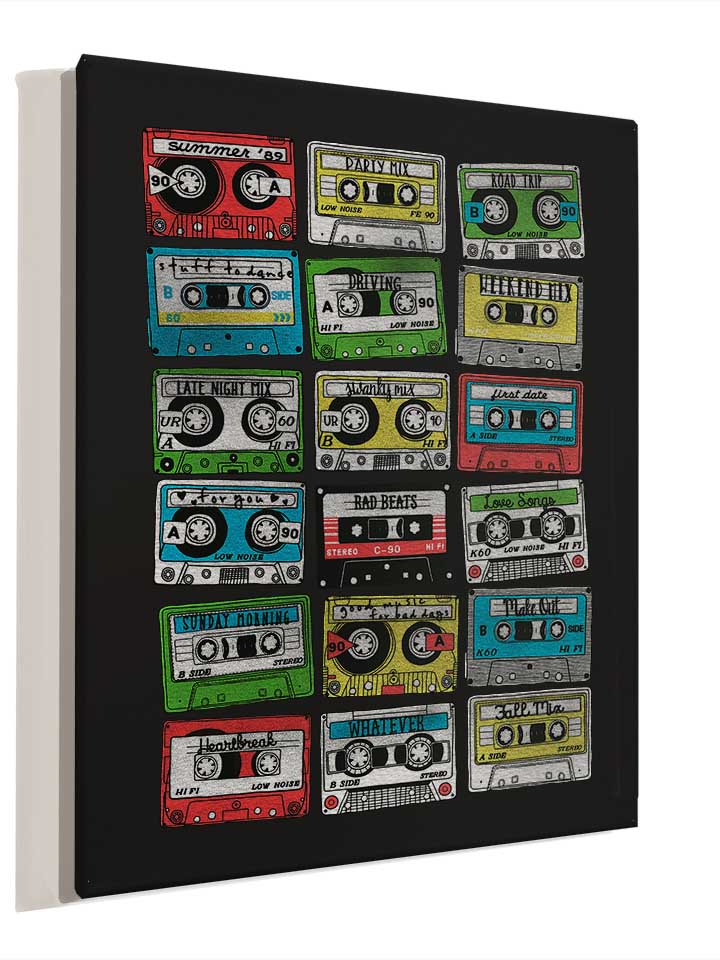 80s-playlist-cassettes-leinwand schwarz 4