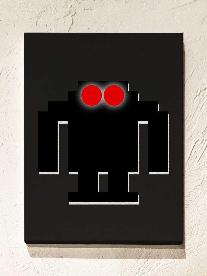 8bit-robot-leinwand schwarz 1