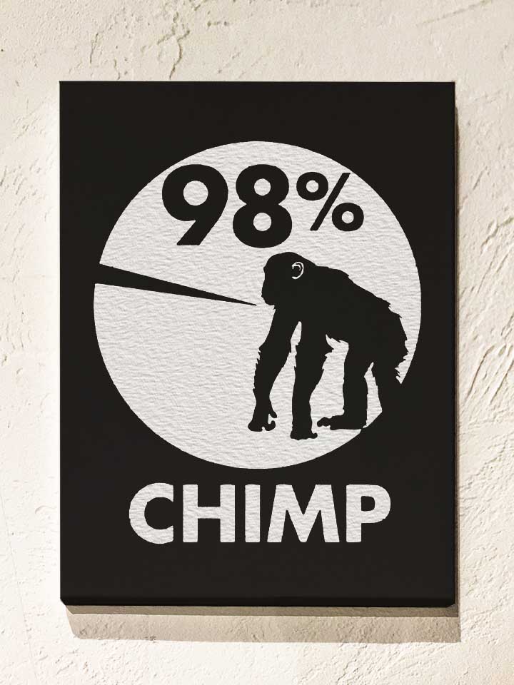 98 Prozent Chimp Leinwand schwarz 30x40 cm