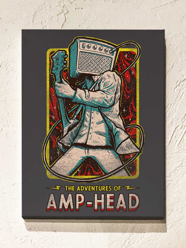 Adventures Of Amp Head Leinwand dunkelgrau 30x40 cm