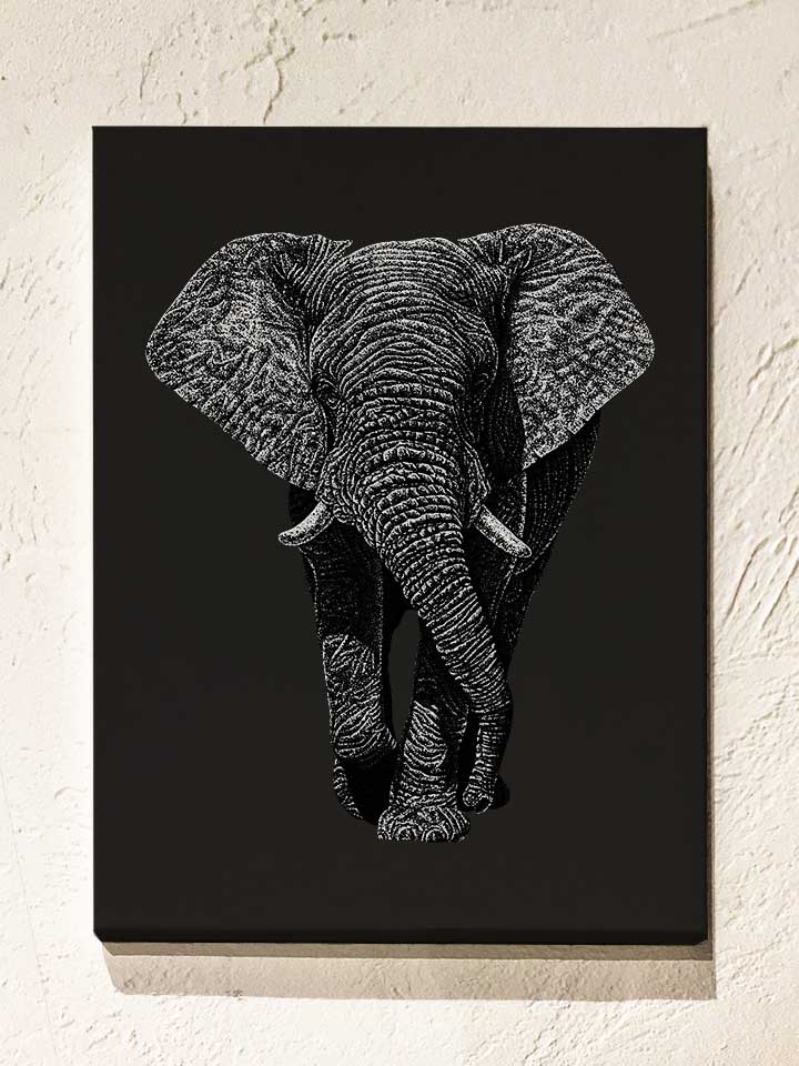African Elephant 02 Leinwand schwarz 30x40 cm