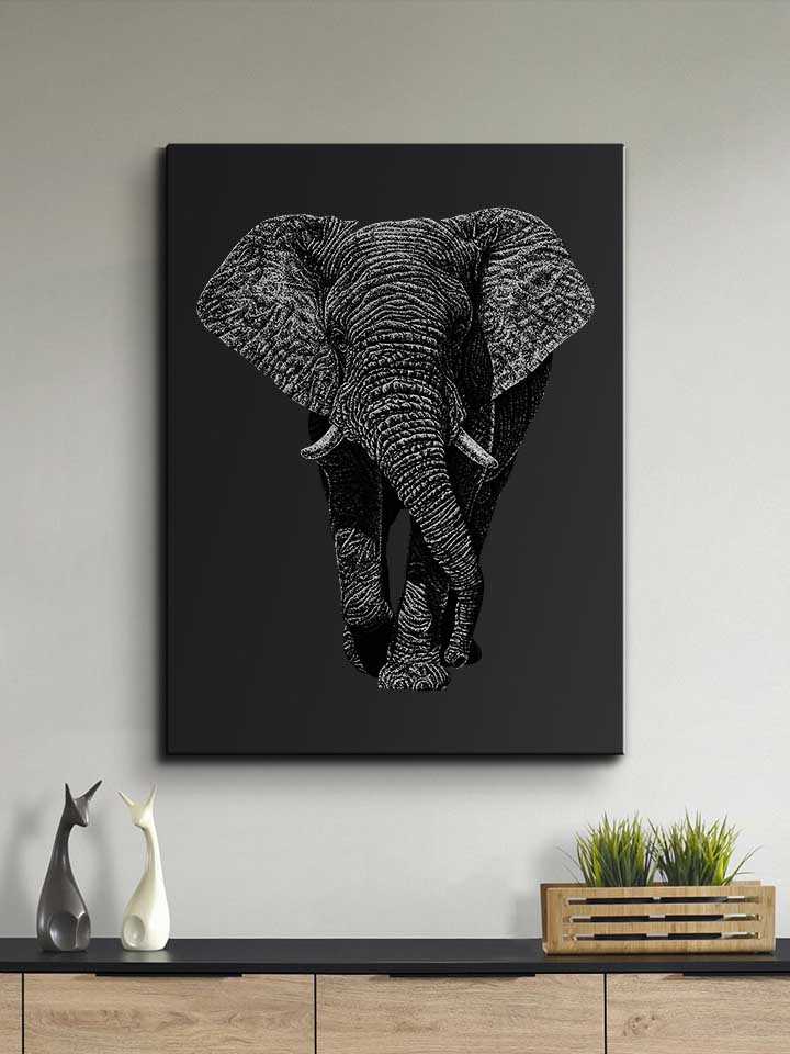 african-elephant-02-leinwand schwarz 2