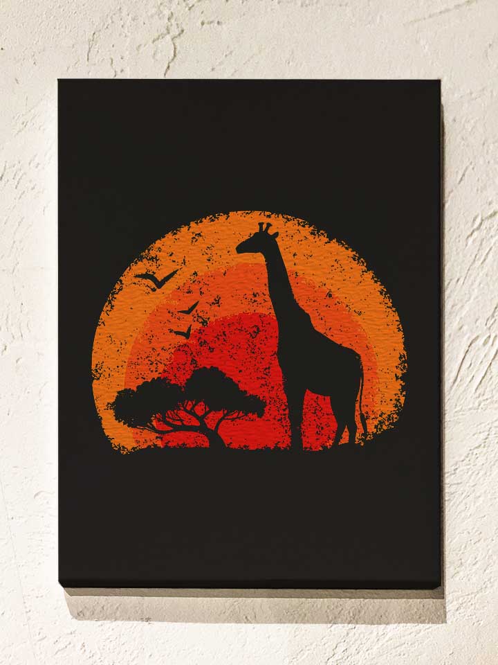 African Mood Giraffe Leinwand schwarz 30x40 cm