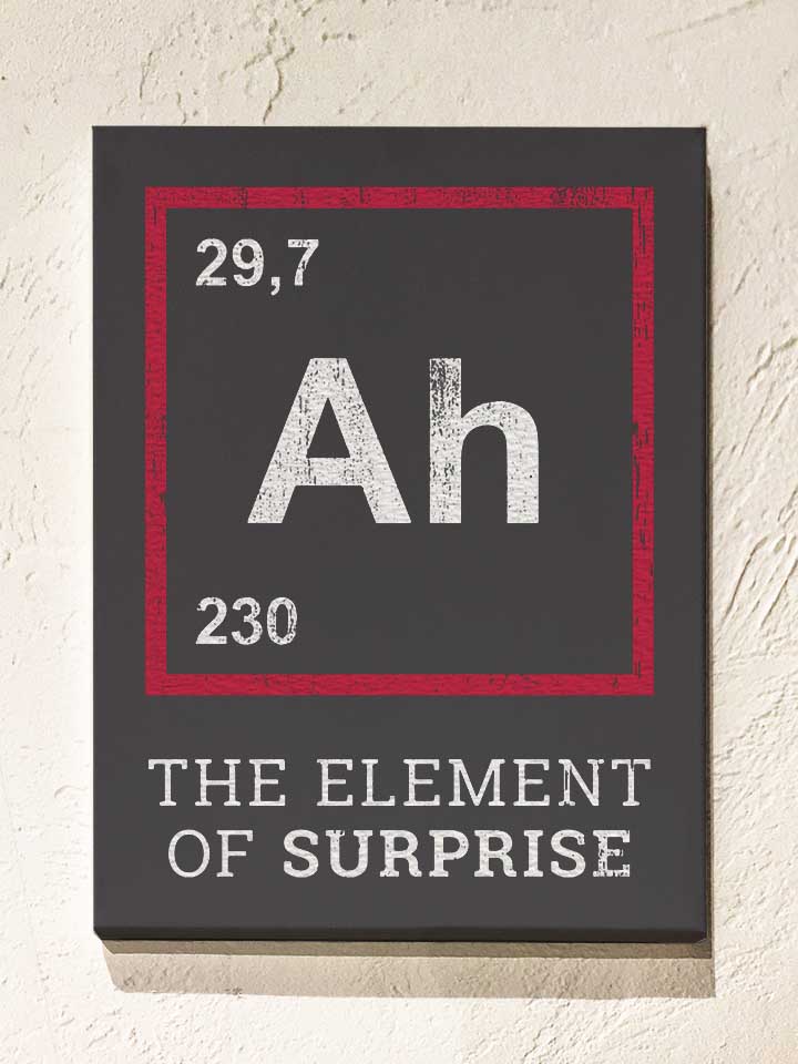 Ah The Element Of Surprise 02 Leinwand dunkelgrau 30x40 cm