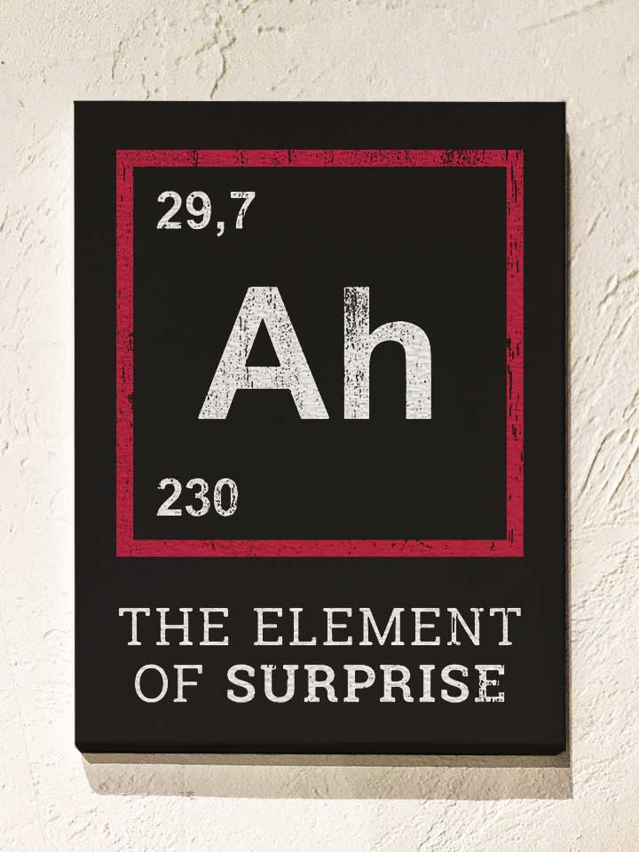 Ah The Element Of Surprise 02 Leinwand schwarz 30x40 cm