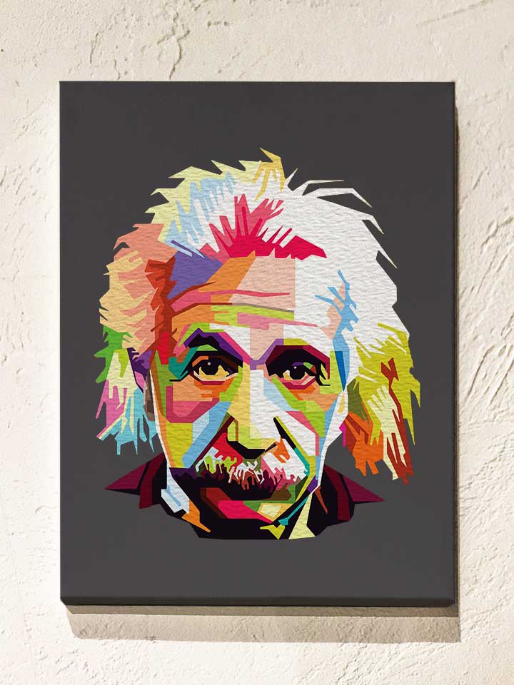 Albert Einstein Leinwand dunkelgrau 30x40 cm