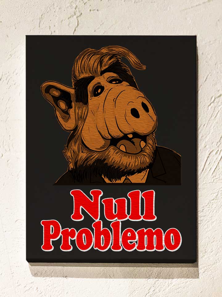 Alf Null Problemo Leinwand schwarz 30x40 cm