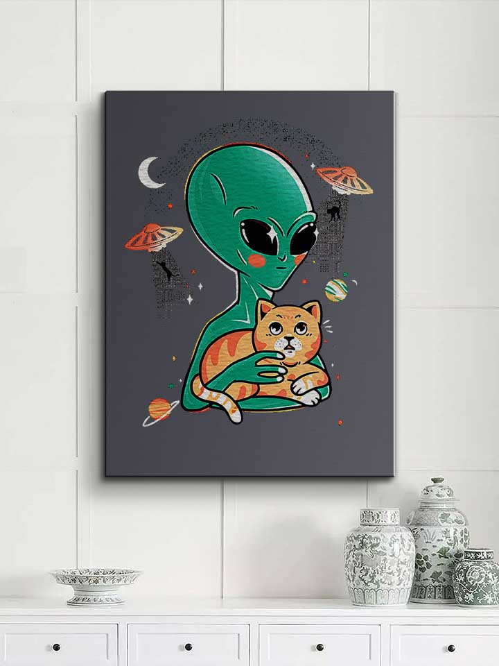 alien-cat-lover-leinwand dunkelgrau 2