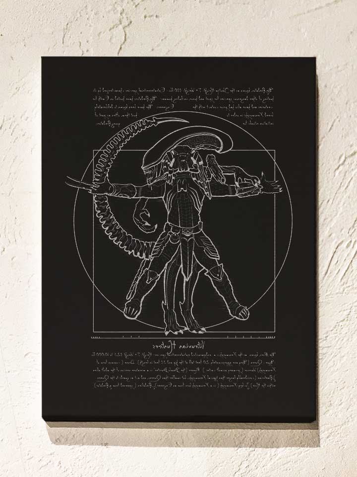 Alien Da Vinci Leinwand schwarz 30x40 cm
