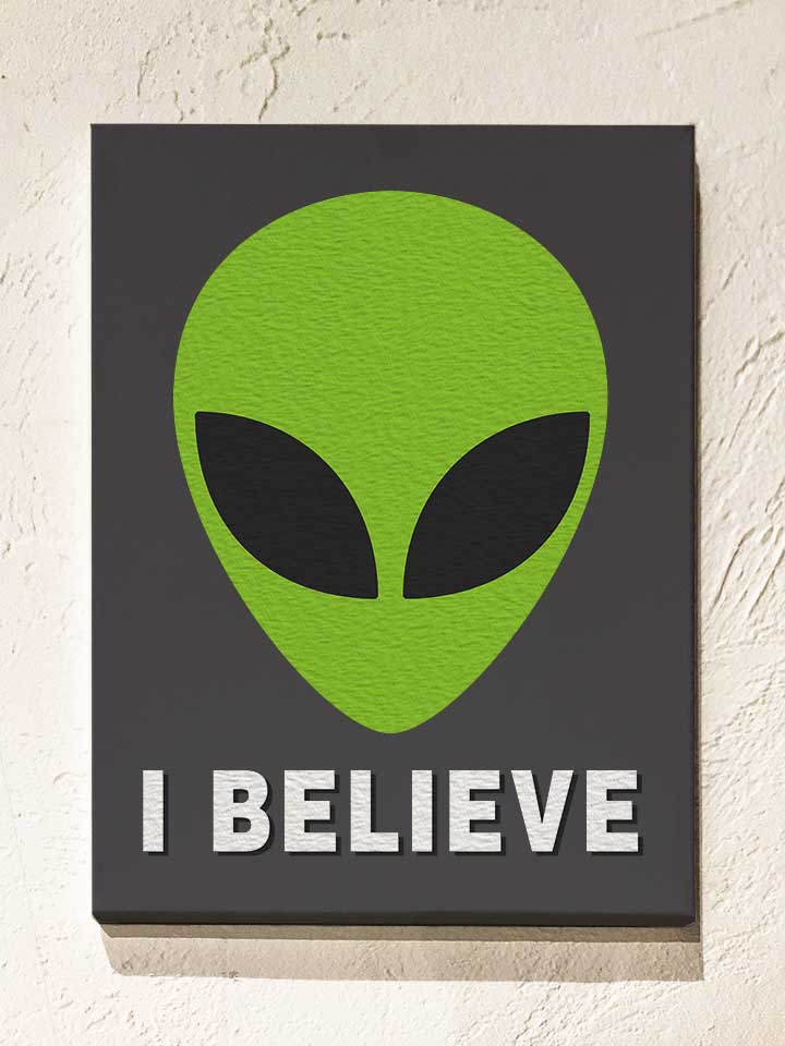 alien-i-believe-leinwand dunkelgrau 1