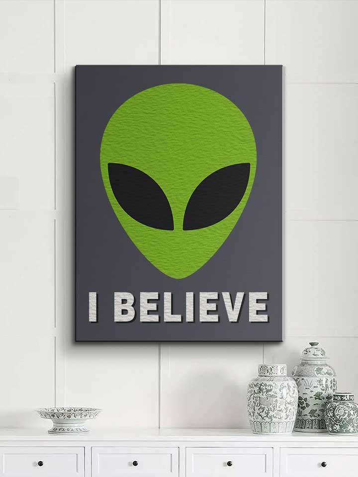 alien-i-believe-leinwand dunkelgrau 2