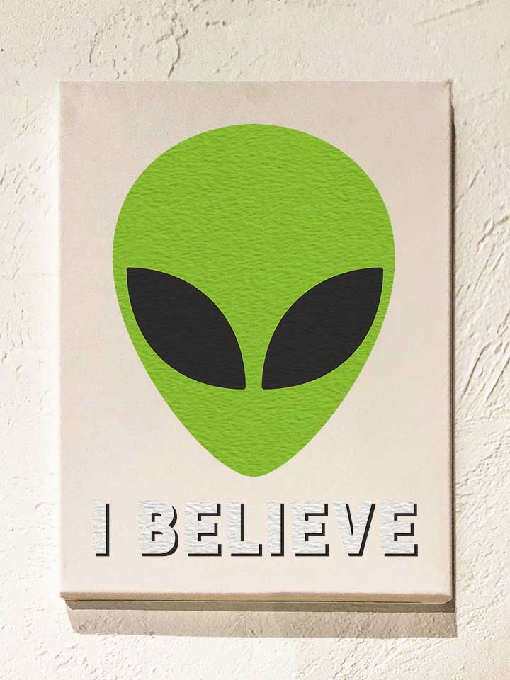 alien-i-believe-leinwand weiss 1