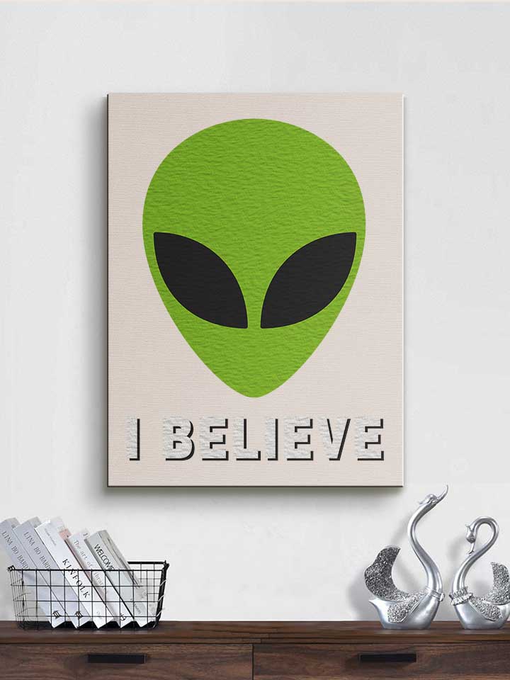 alien-i-believe-leinwand weiss 2