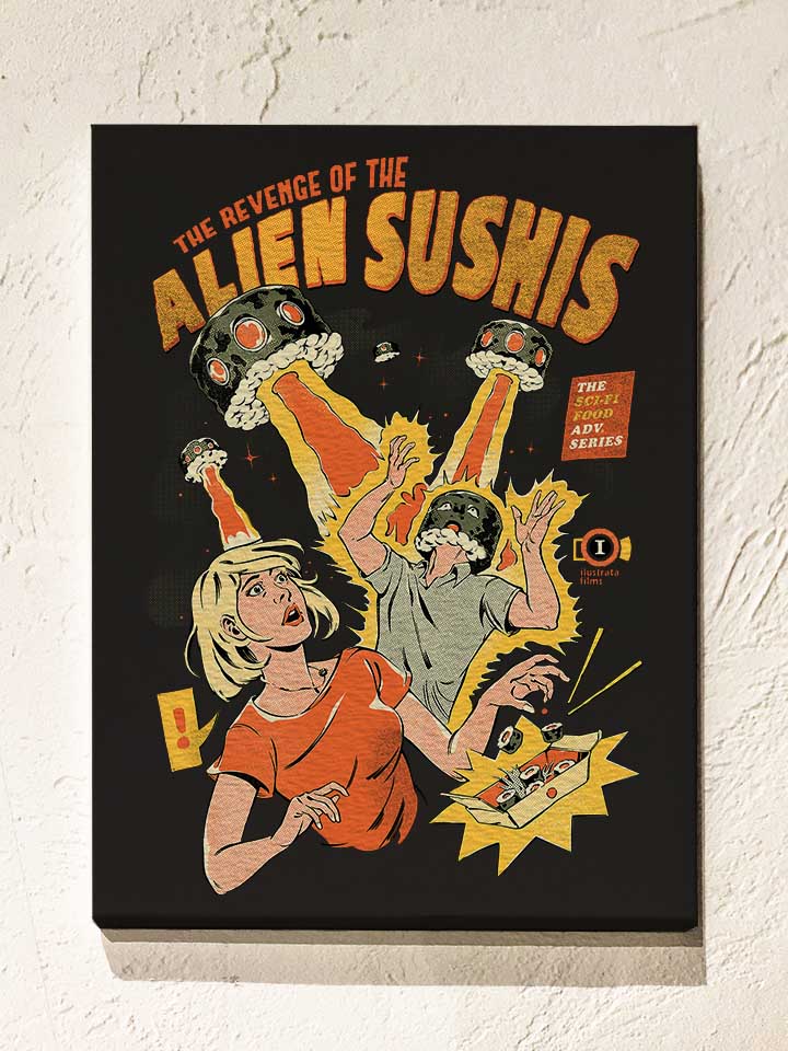 alien-sushis-leinwand schwarz 1