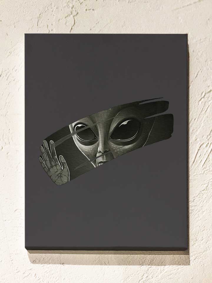 Alien Window Leinwand dunkelgrau 30x40 cm