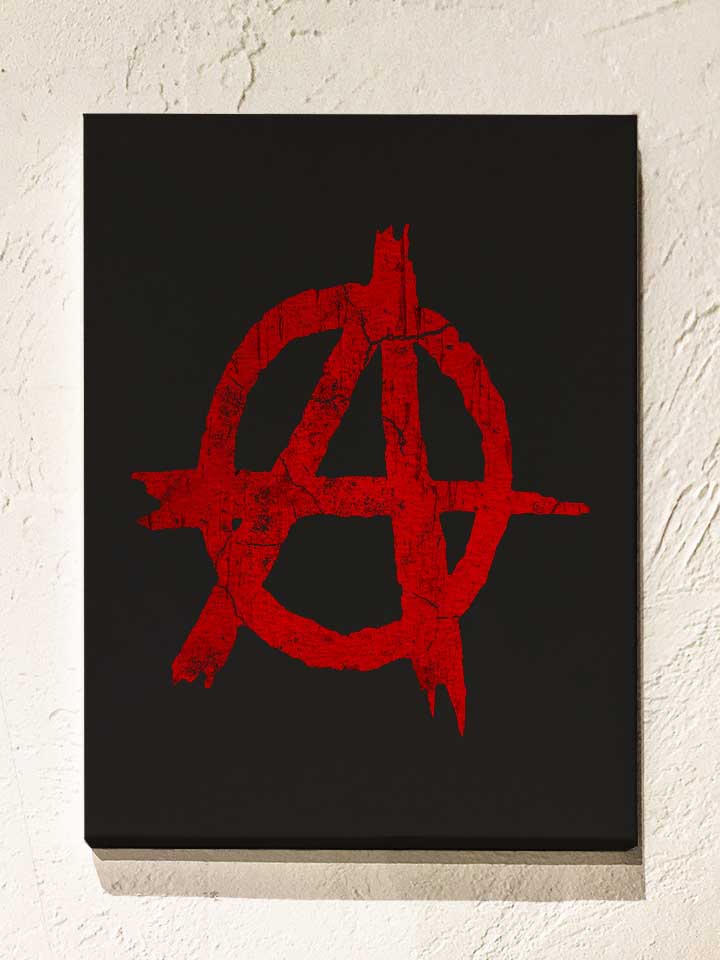 Anarchy Vintage Leinwand schwarz 30x40 cm