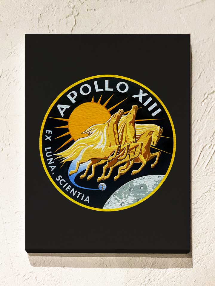 Apollo 13 Logo Leinwand schwarz 30x40 cm
