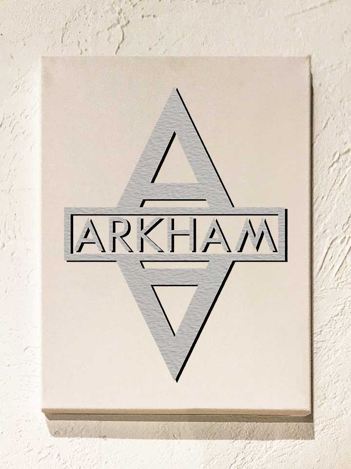 Arkham Logo Leinwand weiss 30x40 cm