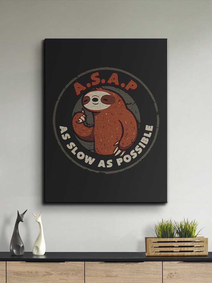 as-slow-as-possible-sloth-leinwand schwarz 2