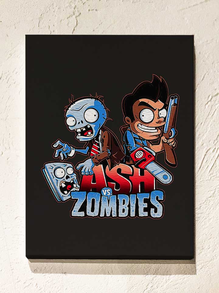 Ash Vs Zombies Leinwand schwarz 30x40 cm