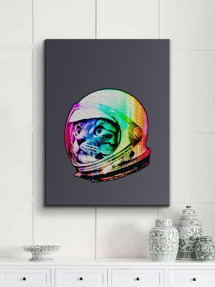 astronaut-cat-02-leinwand dunkelgrau 2