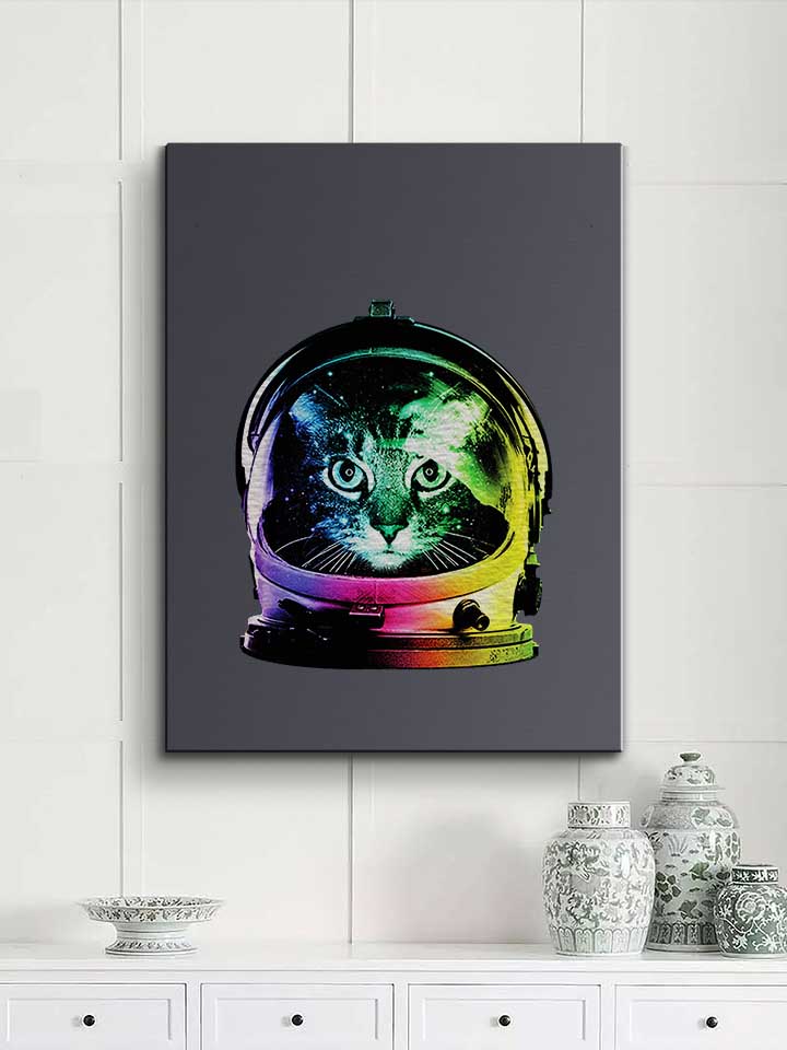 astronaut-cat-leinwand dunkelgrau 2