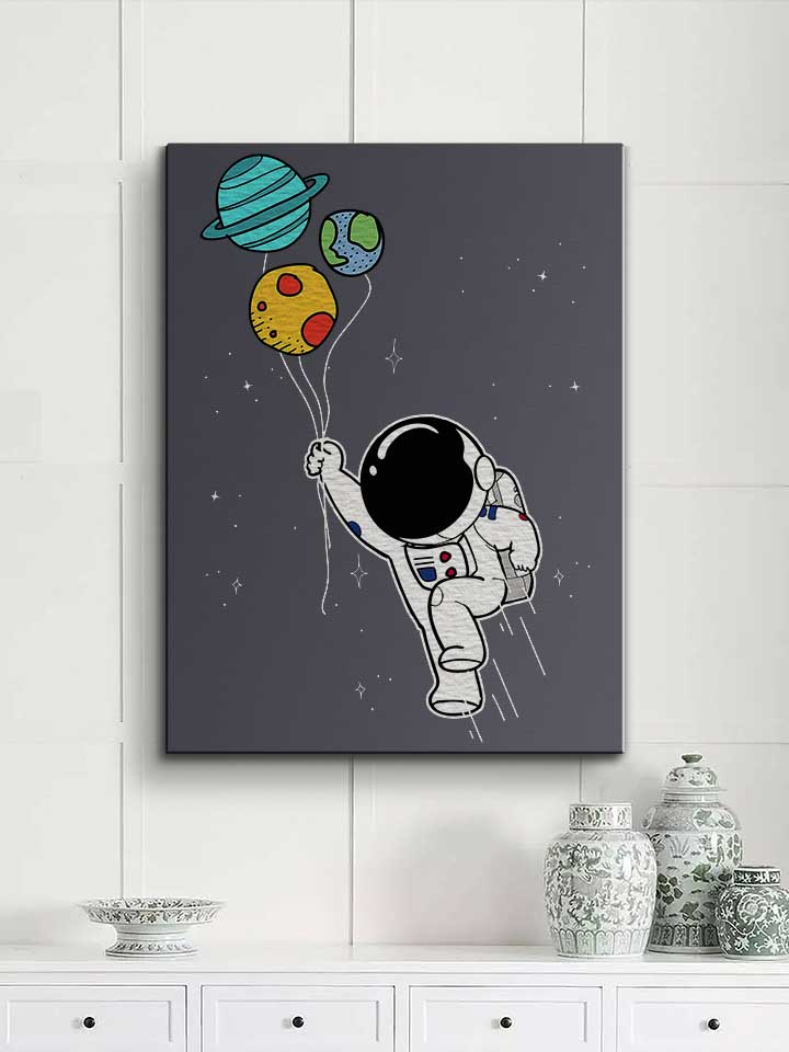 astronaut-planet-ballons-leinwand dunkelgrau 2