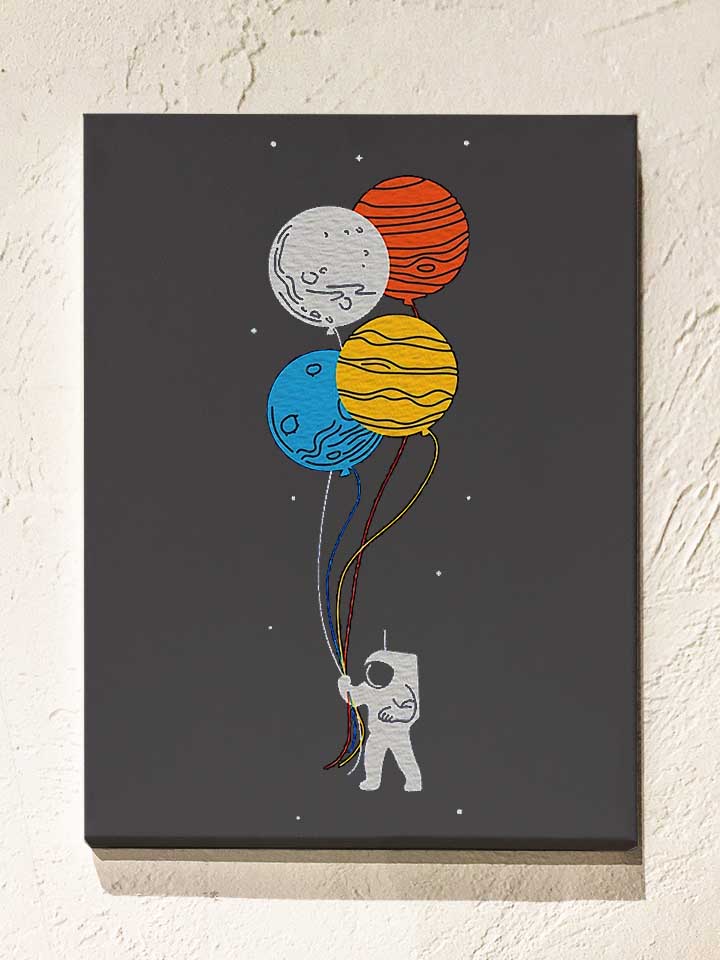 astronaut-planet-baloons-leinwand dunkelgrau 1