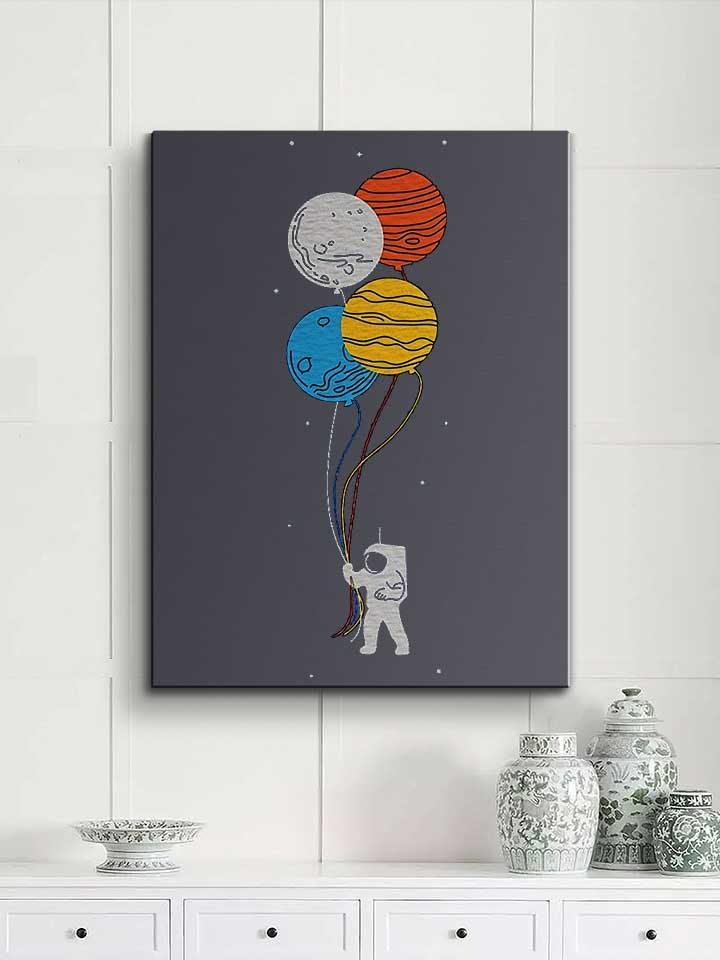 astronaut-planet-baloons-leinwand dunkelgrau 2