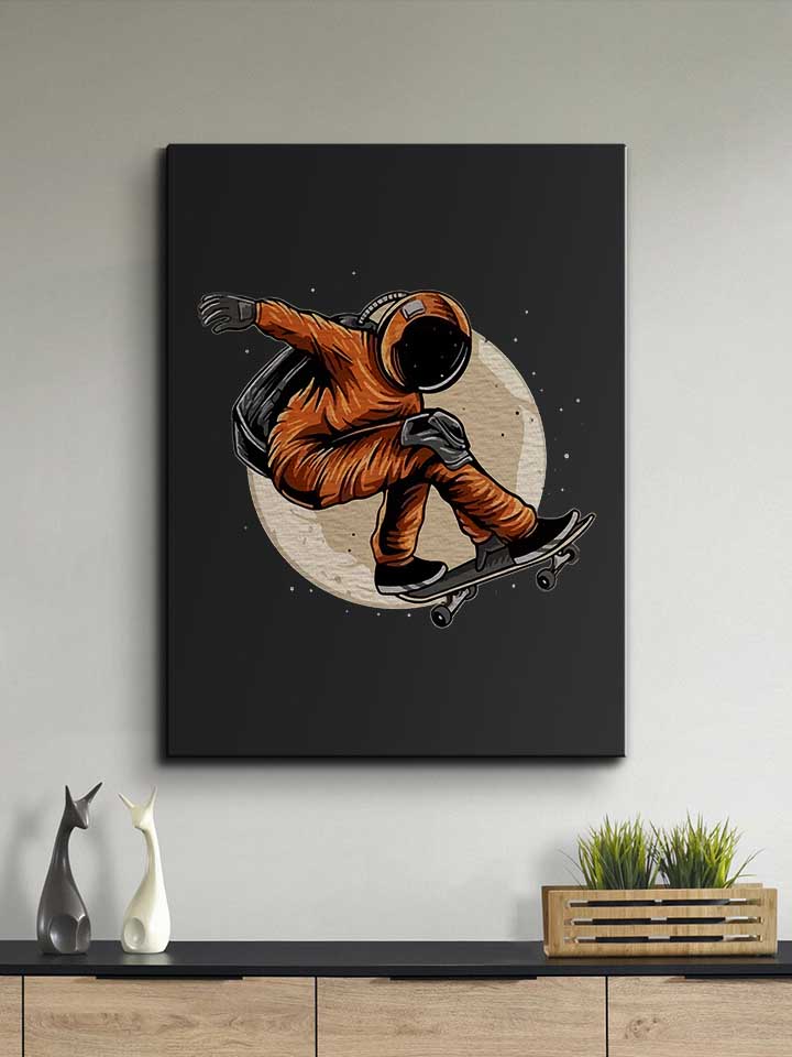 astronaut-skater-moon-leinwand schwarz 2